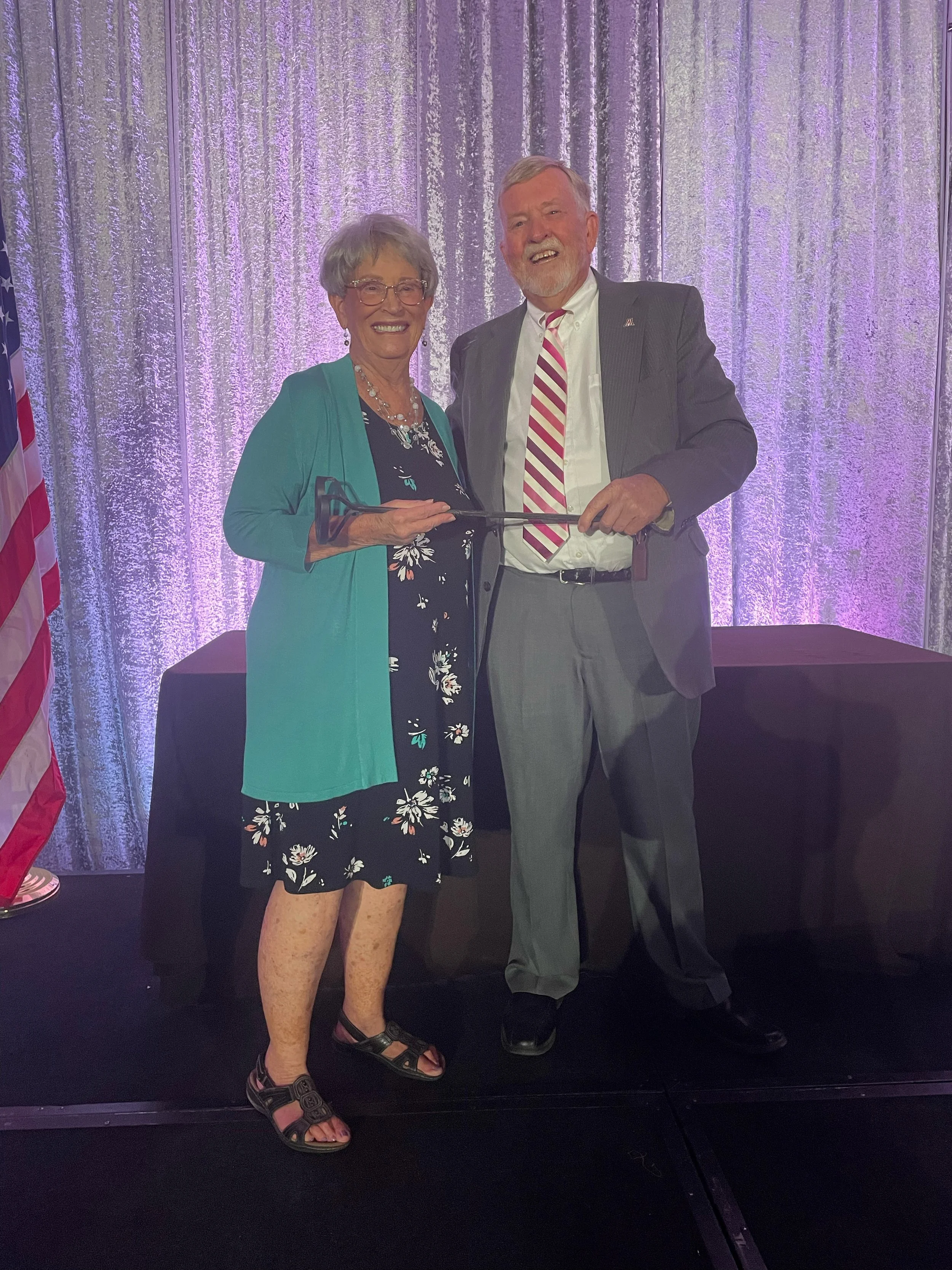 Branding Iron Award Winner Dot Santy and Mayor Honea