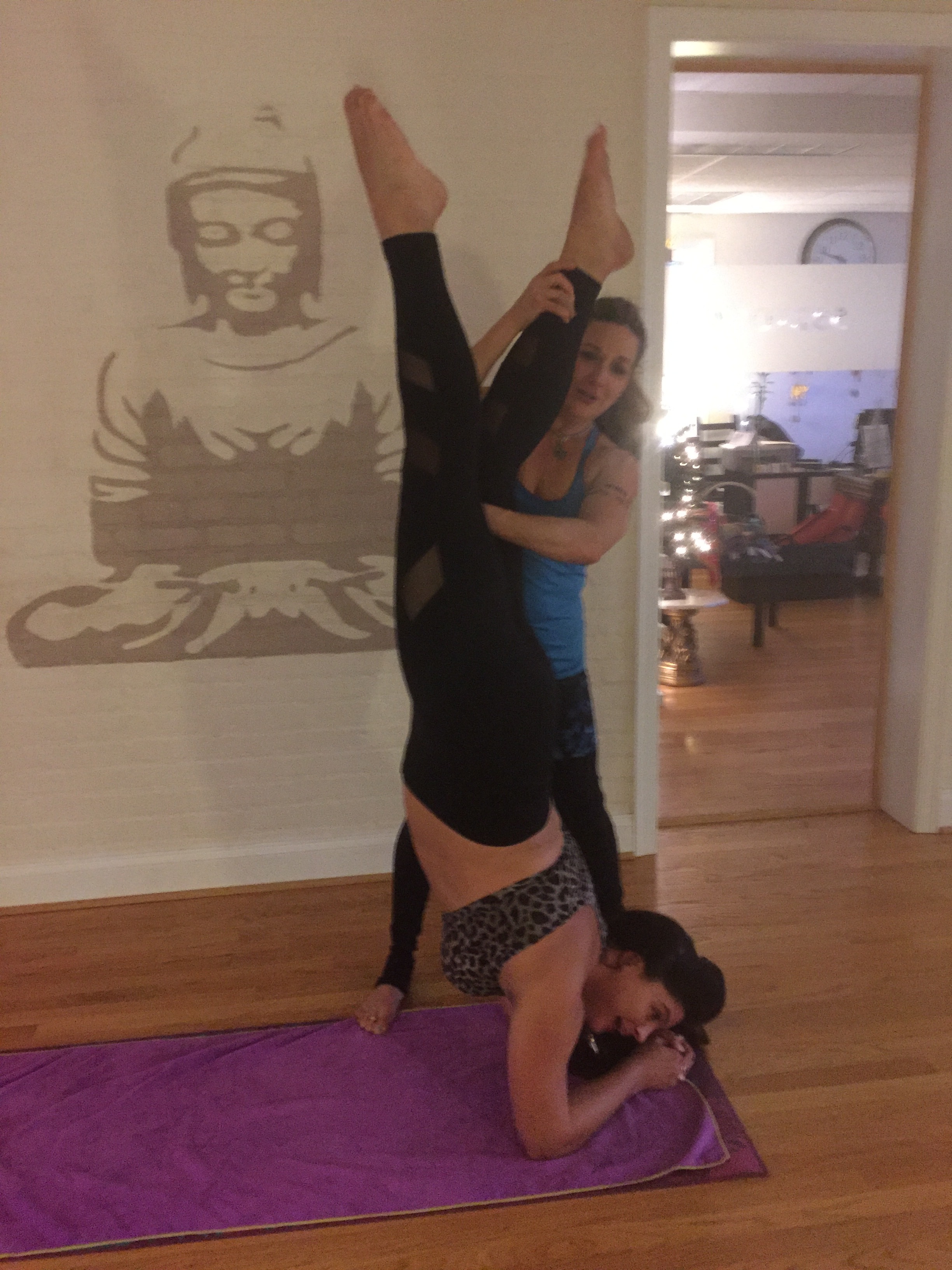 Silly fun with an assisted inversion, courtesy of Ginny at 532yoga!
