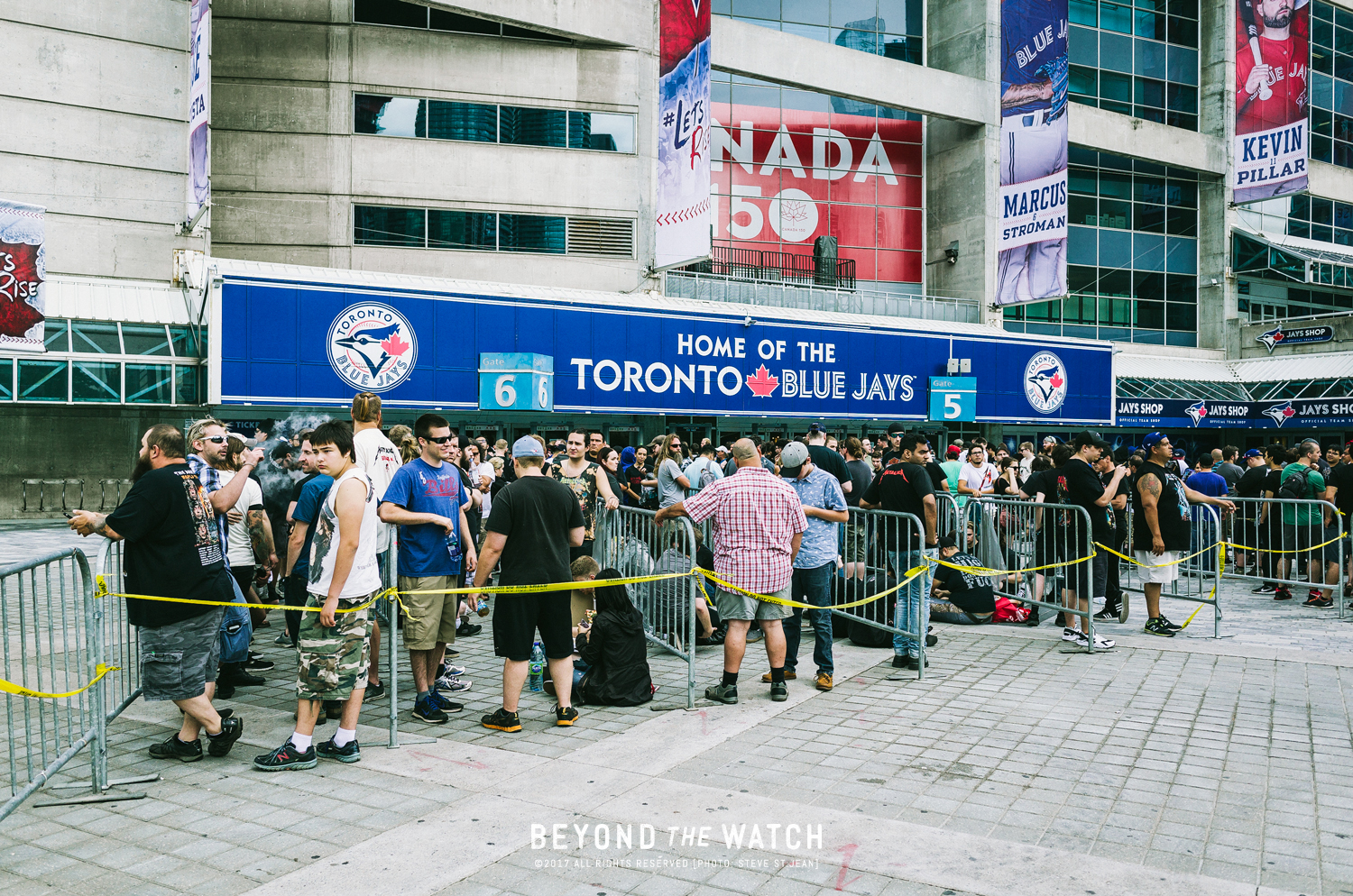 Crazed fans hanging out more than two hours before the doors.