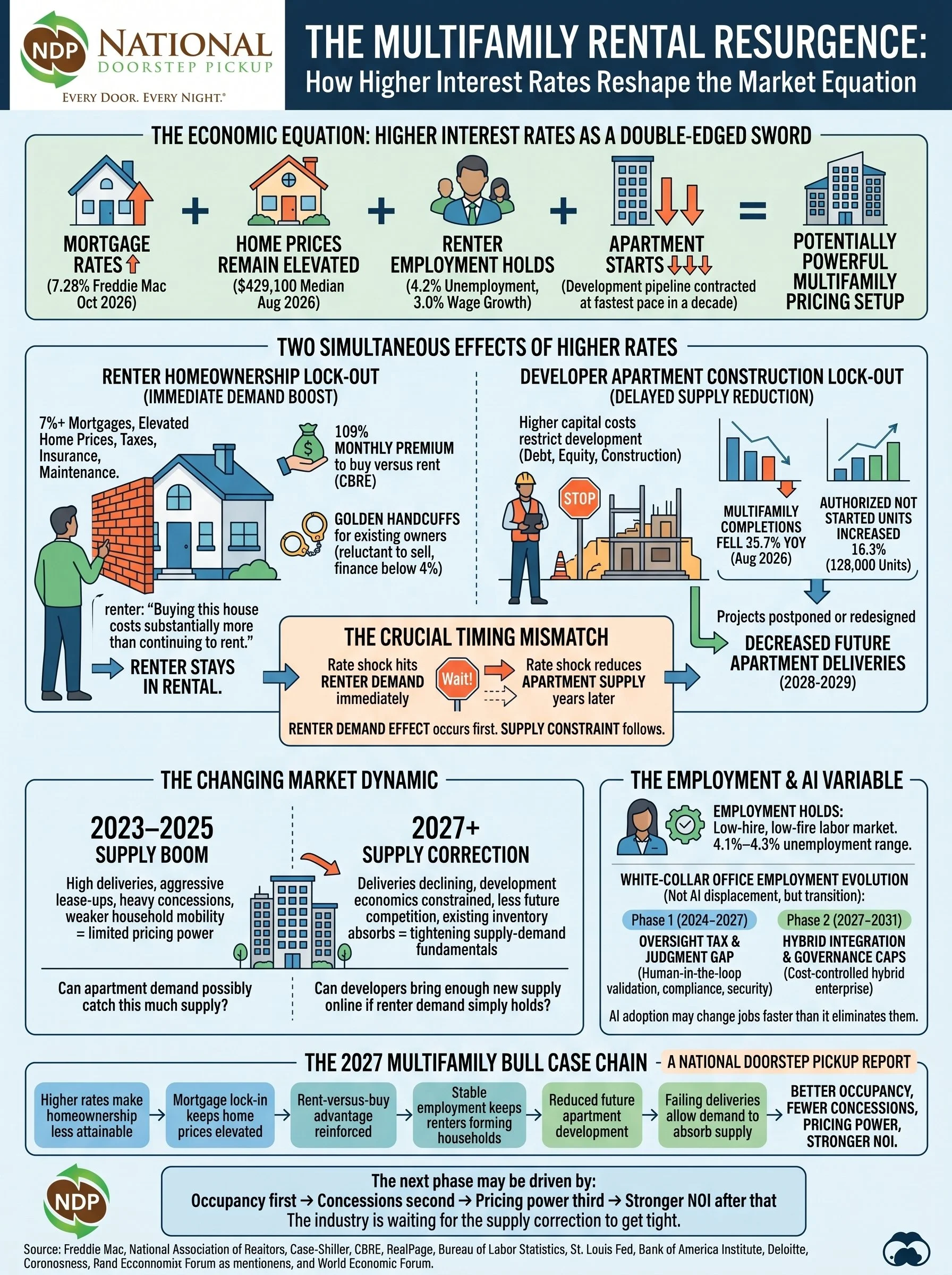 The Renter Golden Handcuffs: Why 7.28%+ Mortgages and Falling Apartment Supply Could Set Up a Powerful 2027 Multifamily Cycle