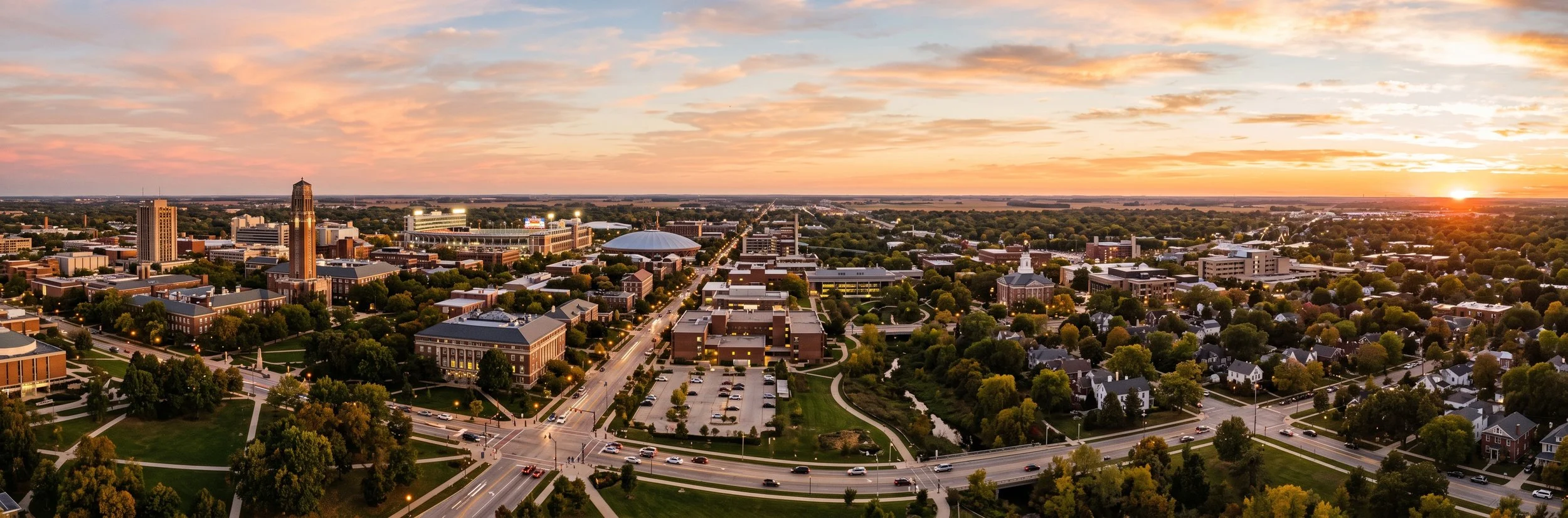 Champaign & Urbana IL sunset  city scape.jpg