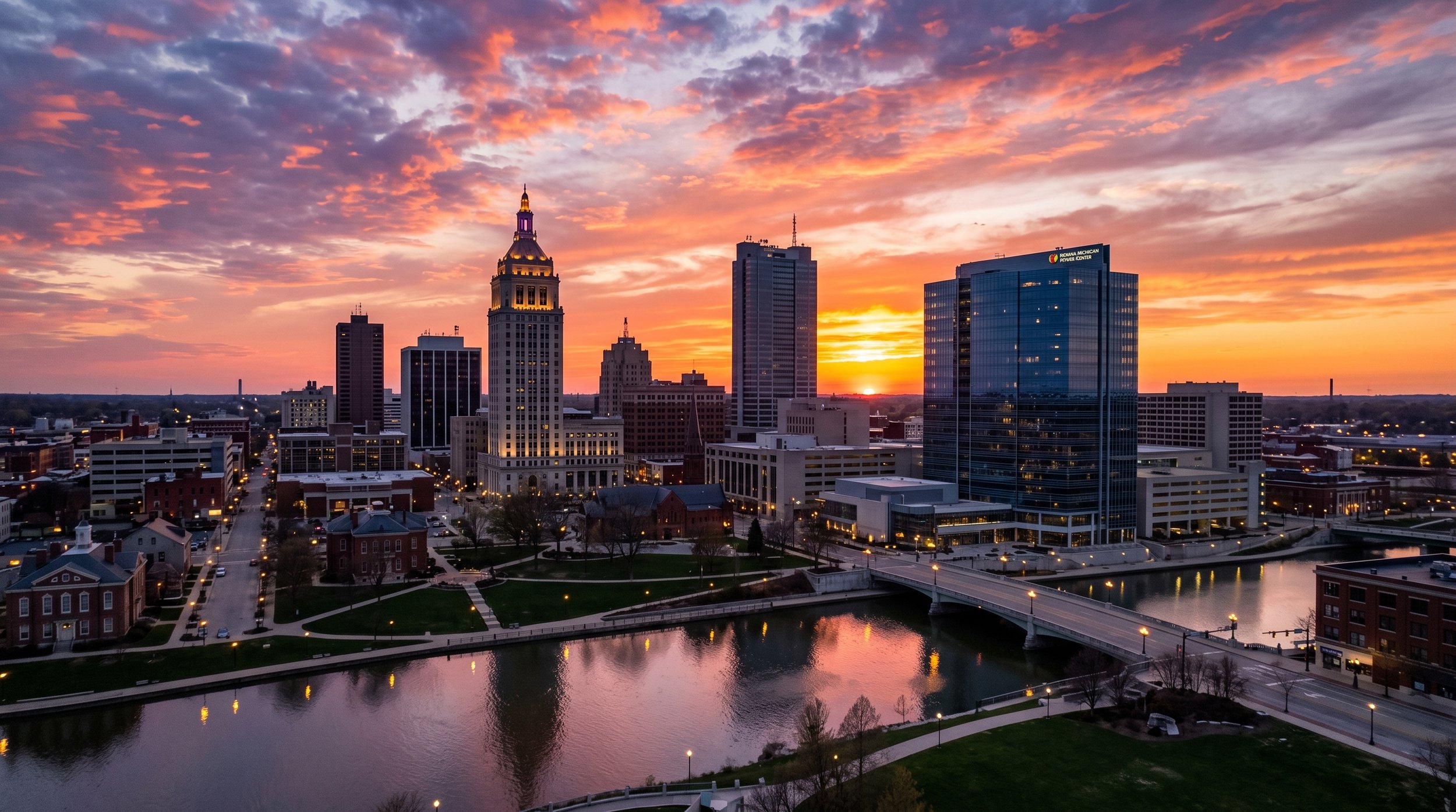 Fort Wayne sunset city scape.jpg