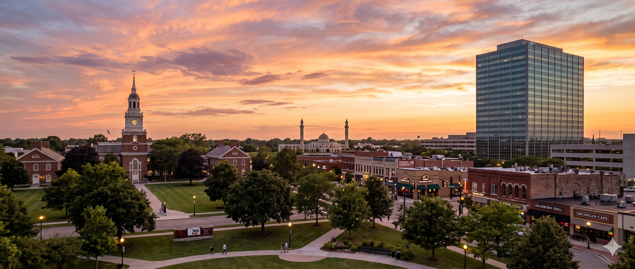 dearborn-mi-henry-ford-museum-ford-headquarters-sunset-cityscape-banner.png
