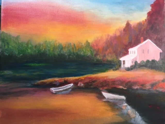 Lake Cottage Sundown