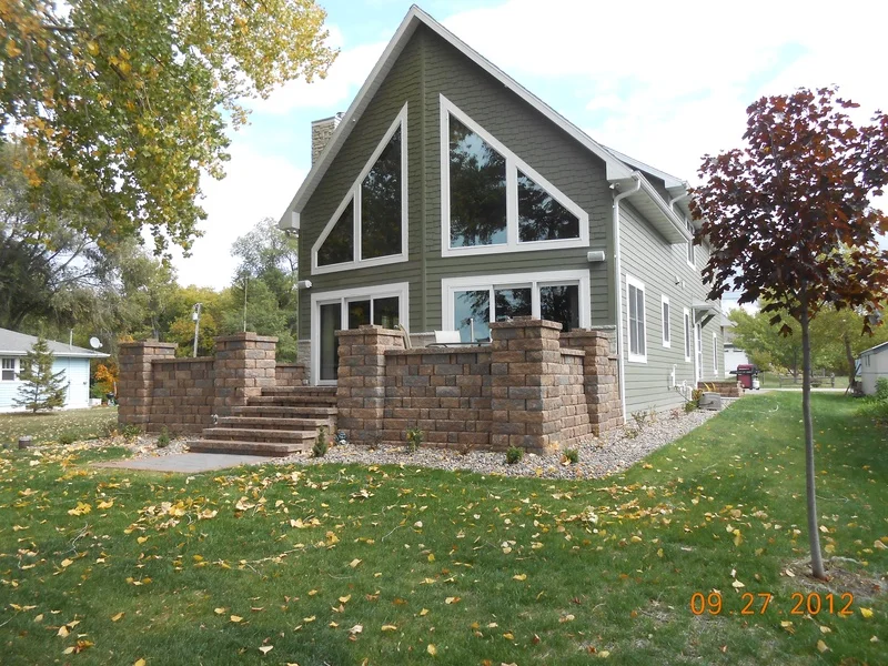 Raised patio with permeable pavers