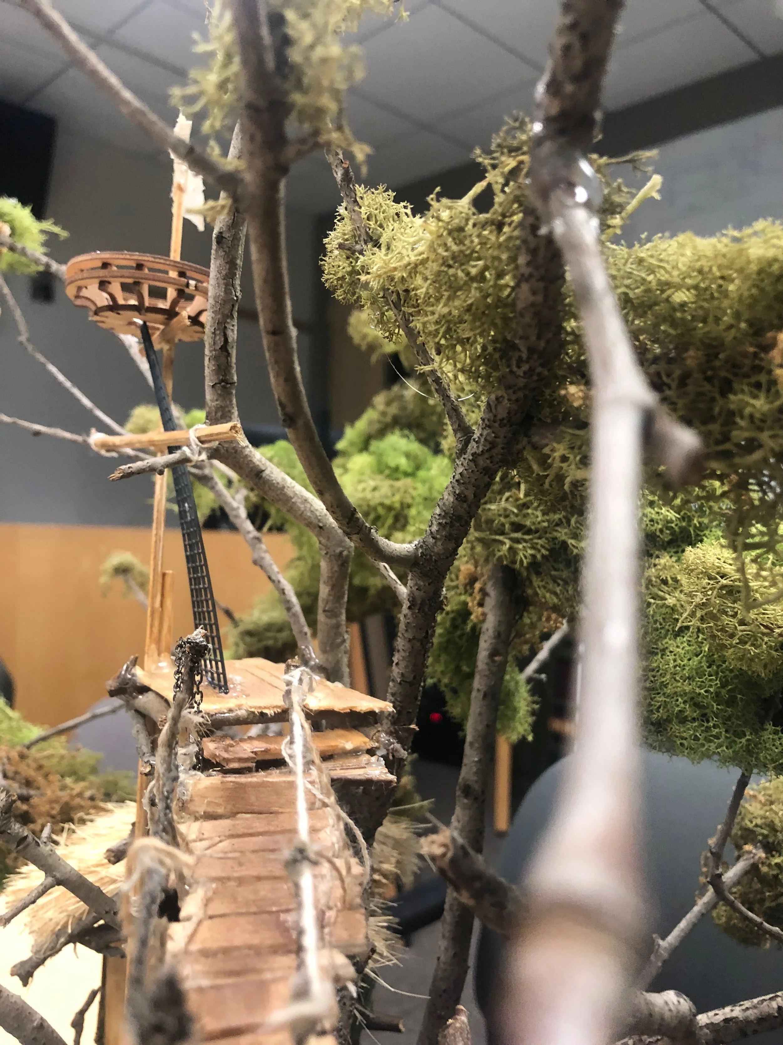  Rope bridge and crow’s nest to keep watch 