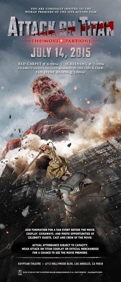 Attack on Titan Live Action Movie World Premiere at Egyptian Theater
