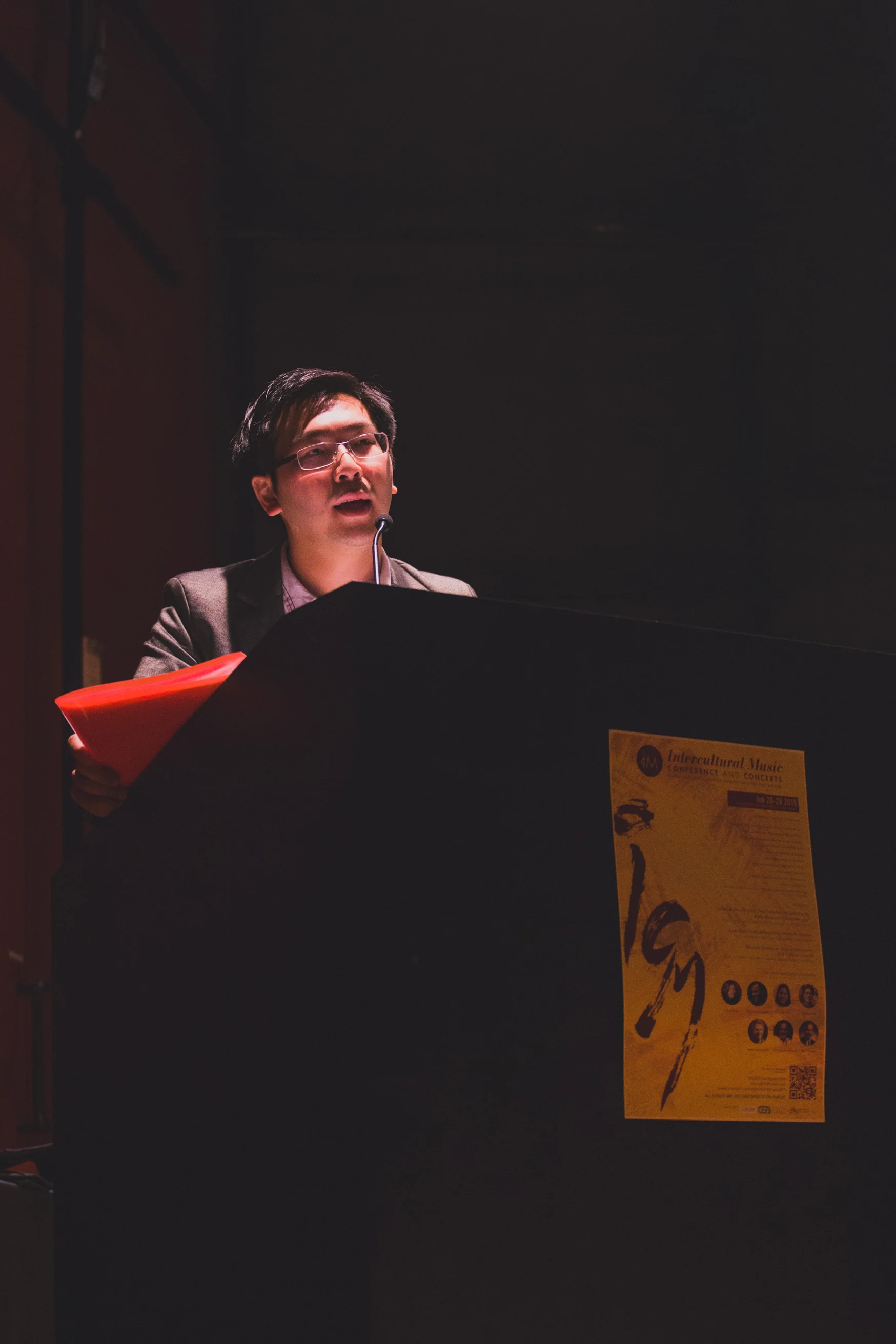 Siu Hei delivering the opening address at the Intercultural Music Conference in San Diego, California.
