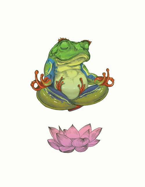 Meditating frog