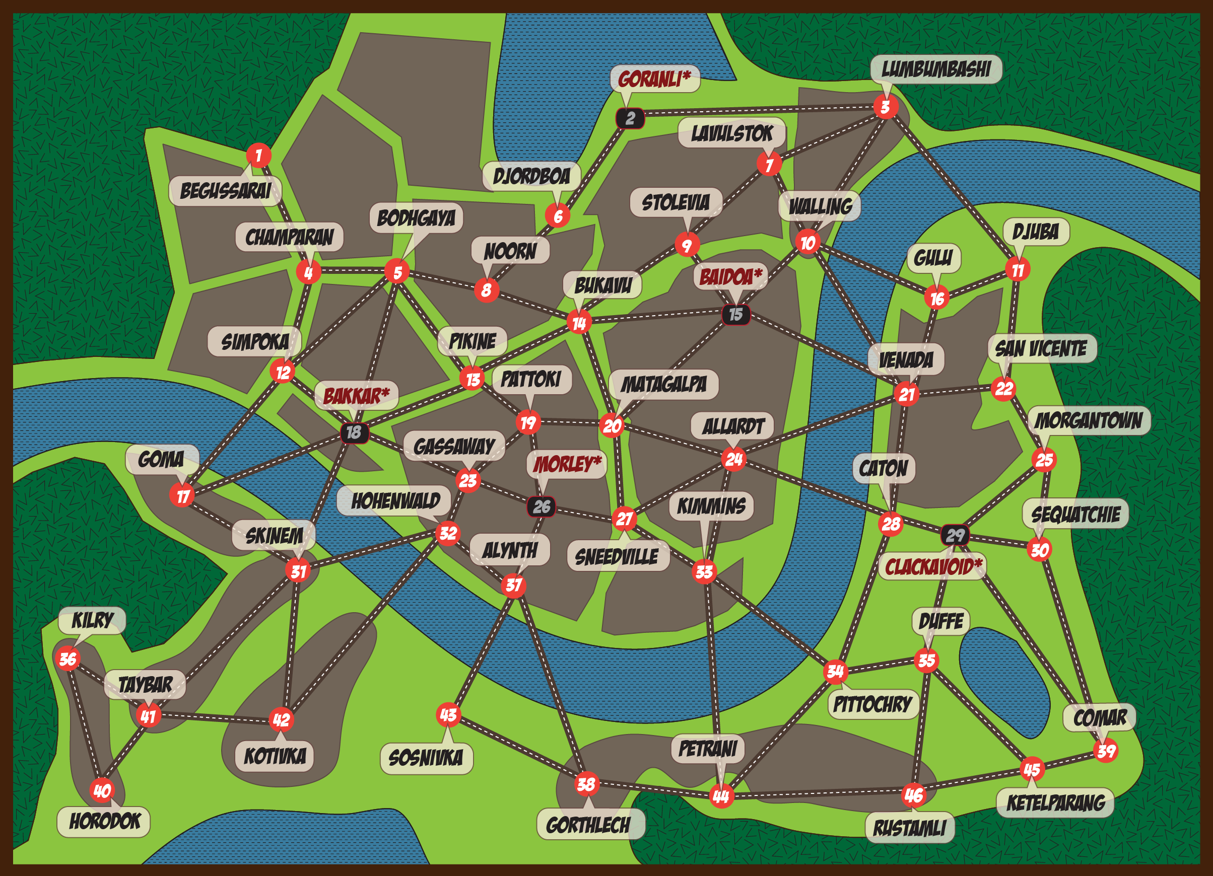 Map of the game world.