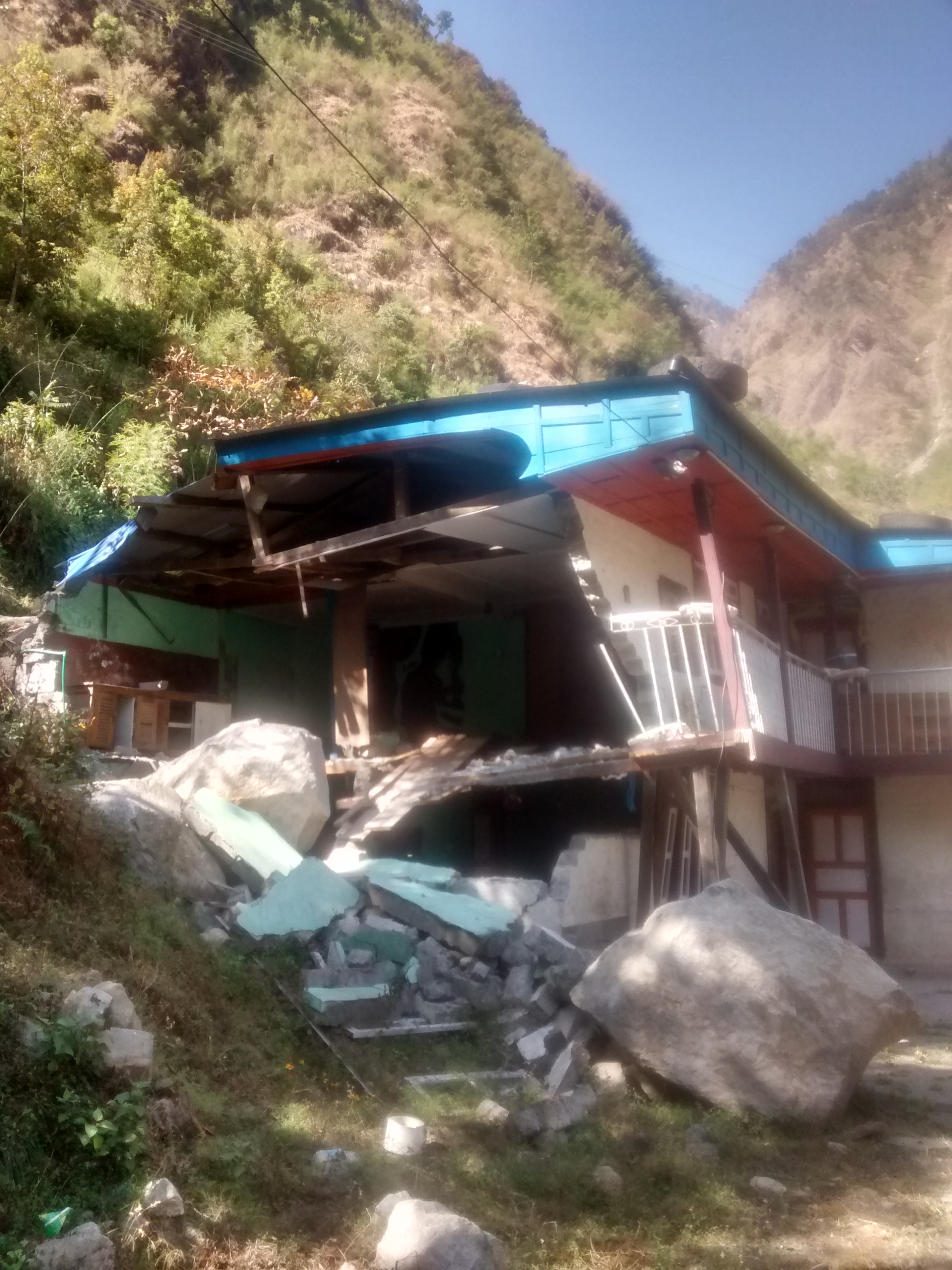 This area was at the epicenter of the second massive earthquake. Many landslides were triggered here.