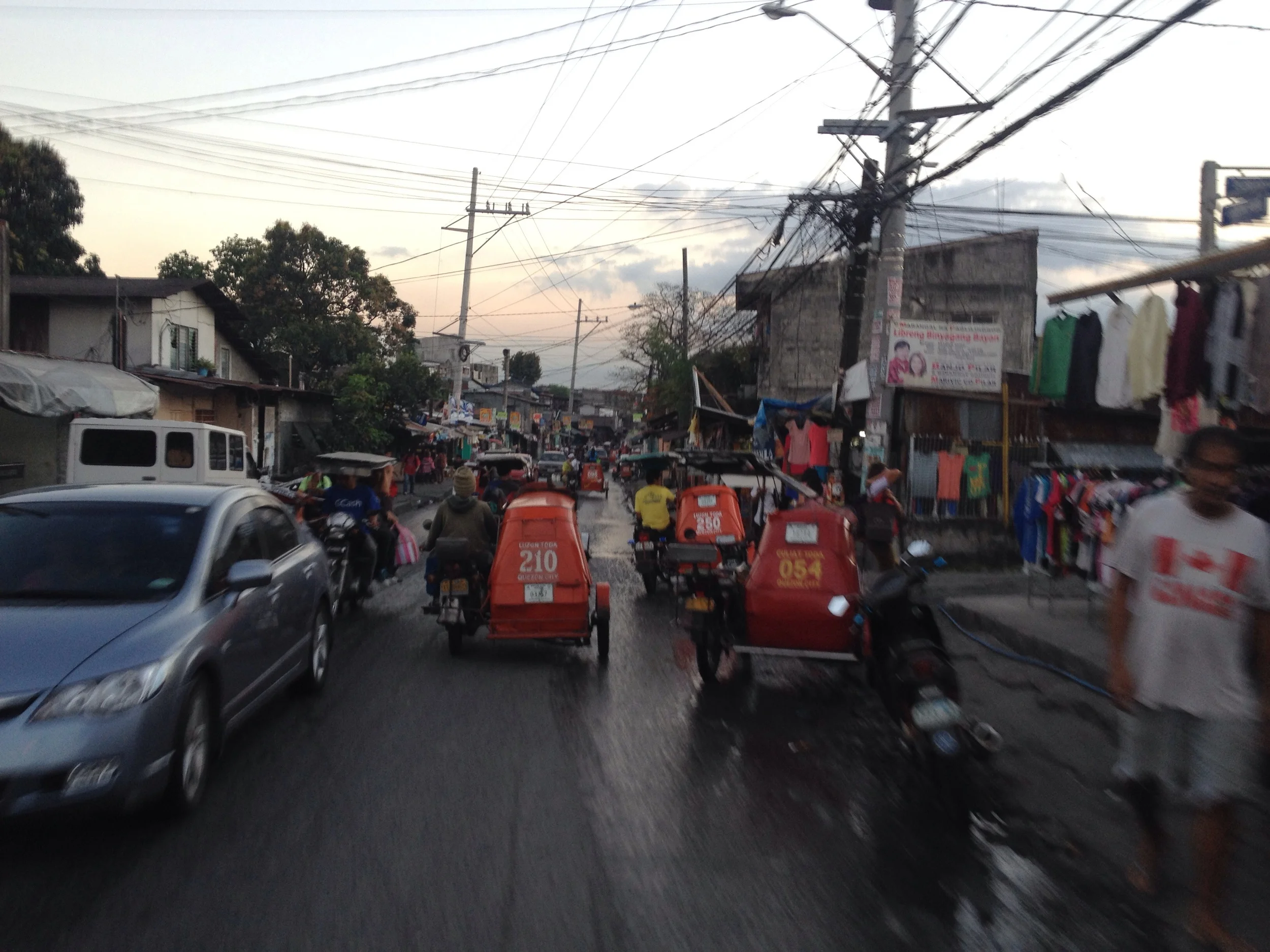 Luzon Ave the only straight through street between Commonwealth and C-5 in that area is the most congested. 