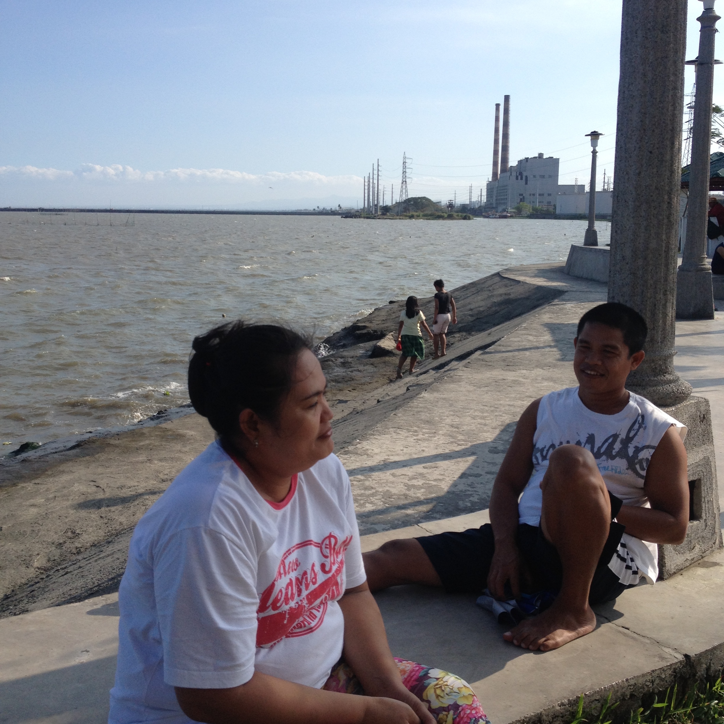 The old Sucat Geothermal Plant in the background; it stopped operations in 1996. 