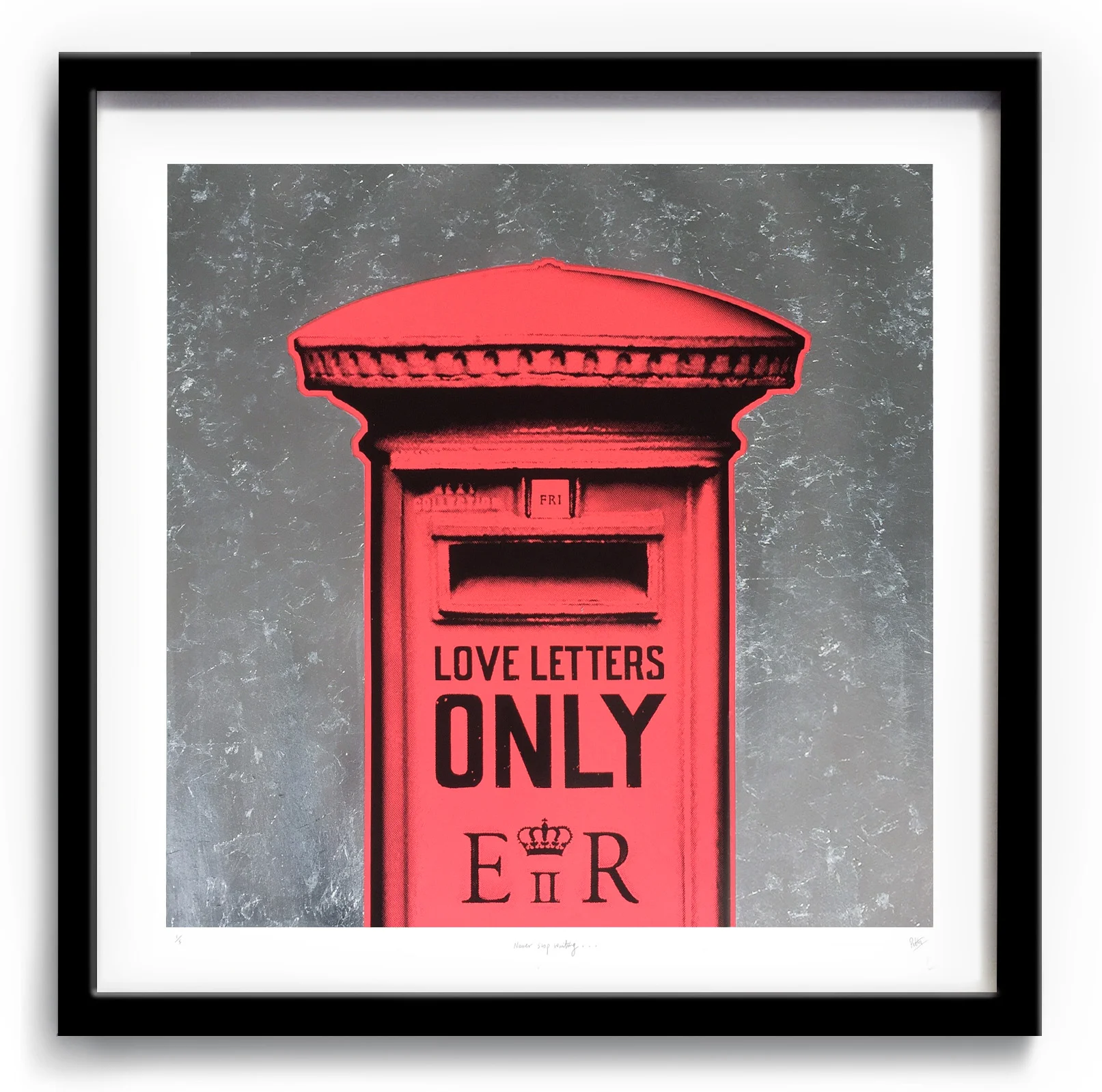 Love Letters Only "Never stop writing" Silver/Coral