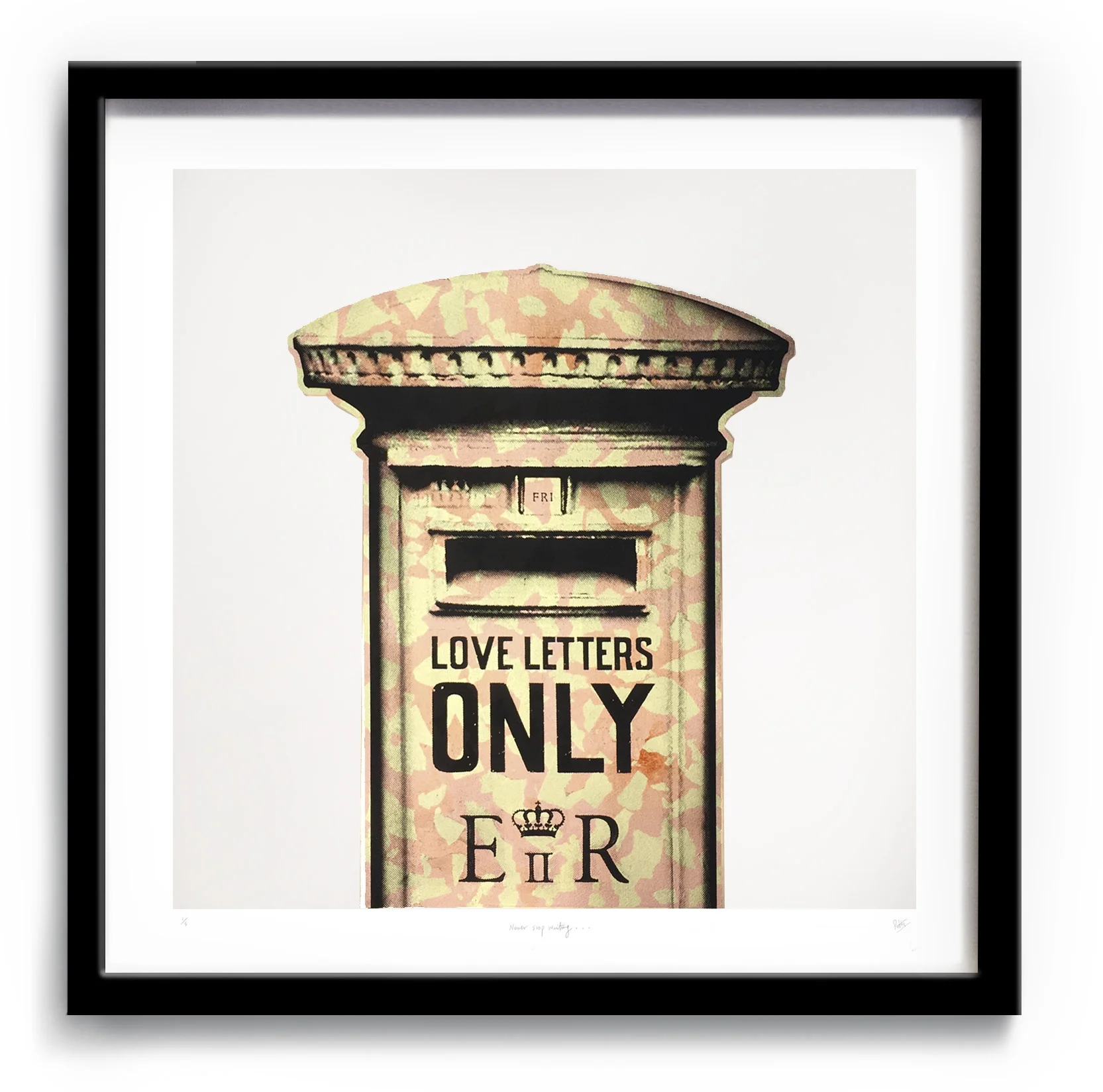 Letters Only "Never stop writing" twinkle & Gold/Rose gold