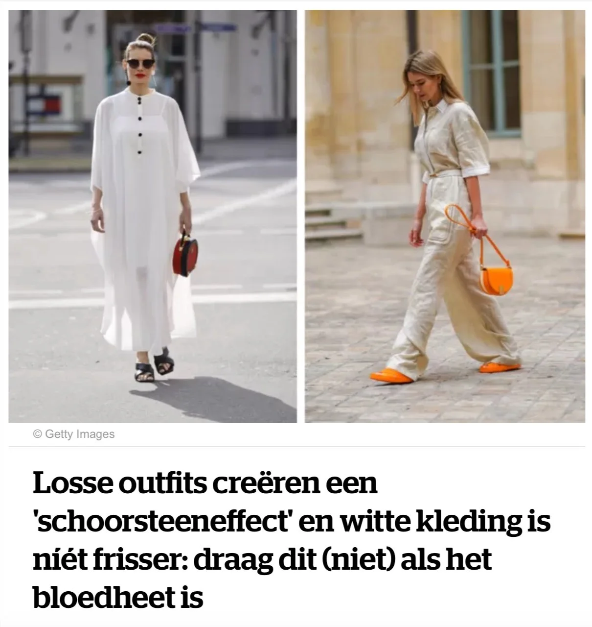 Nina - Losse outfits creëren een schoorsteeneffect en witte kleding is niet frisser