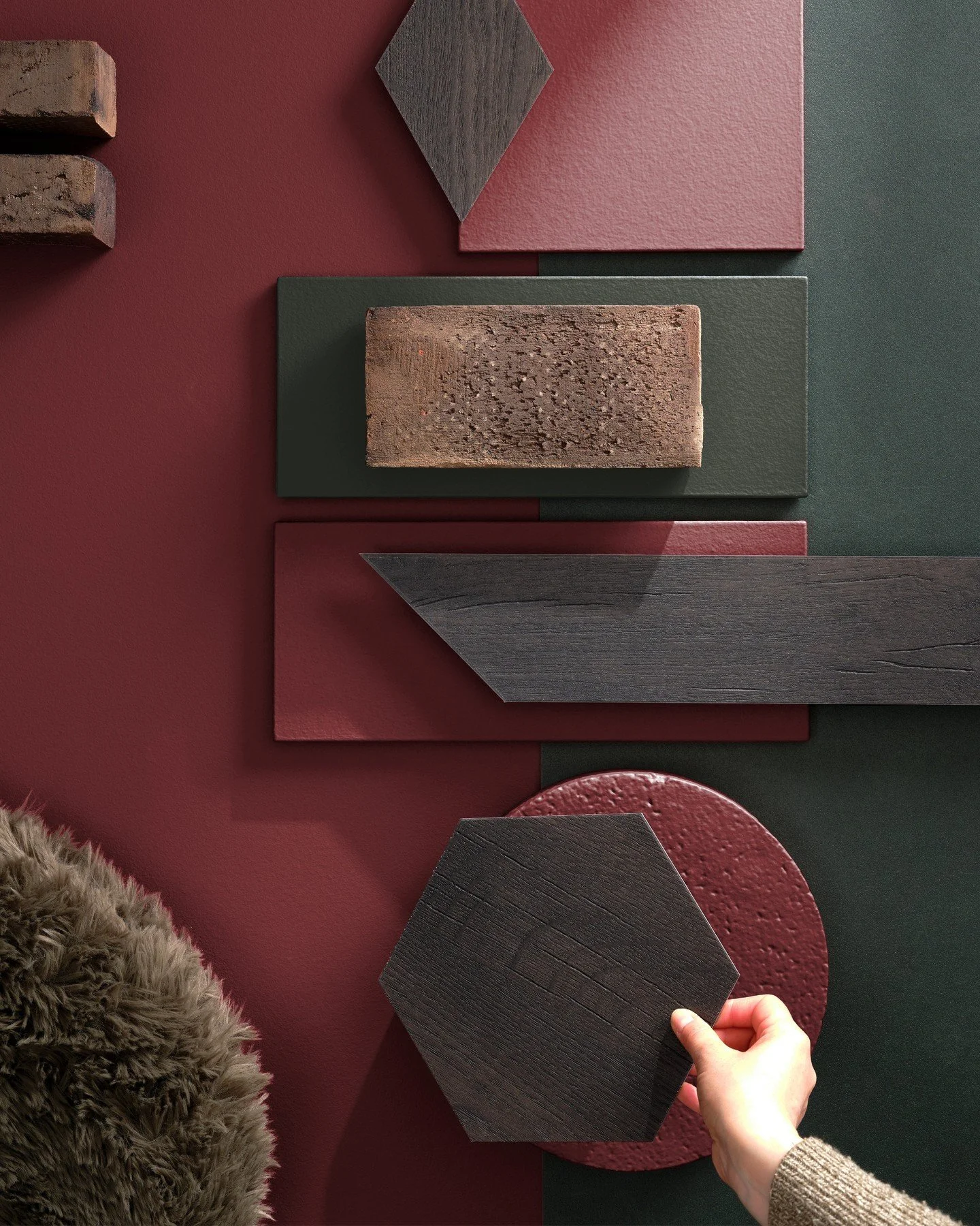 A journey through color, material, and texture. From smooth wood to raw stone, soft fabrics to structured metals, and warm woods to polished surfaces. Each mood board tells its own story, balancing contrast and harmony, and showing how design comes t
