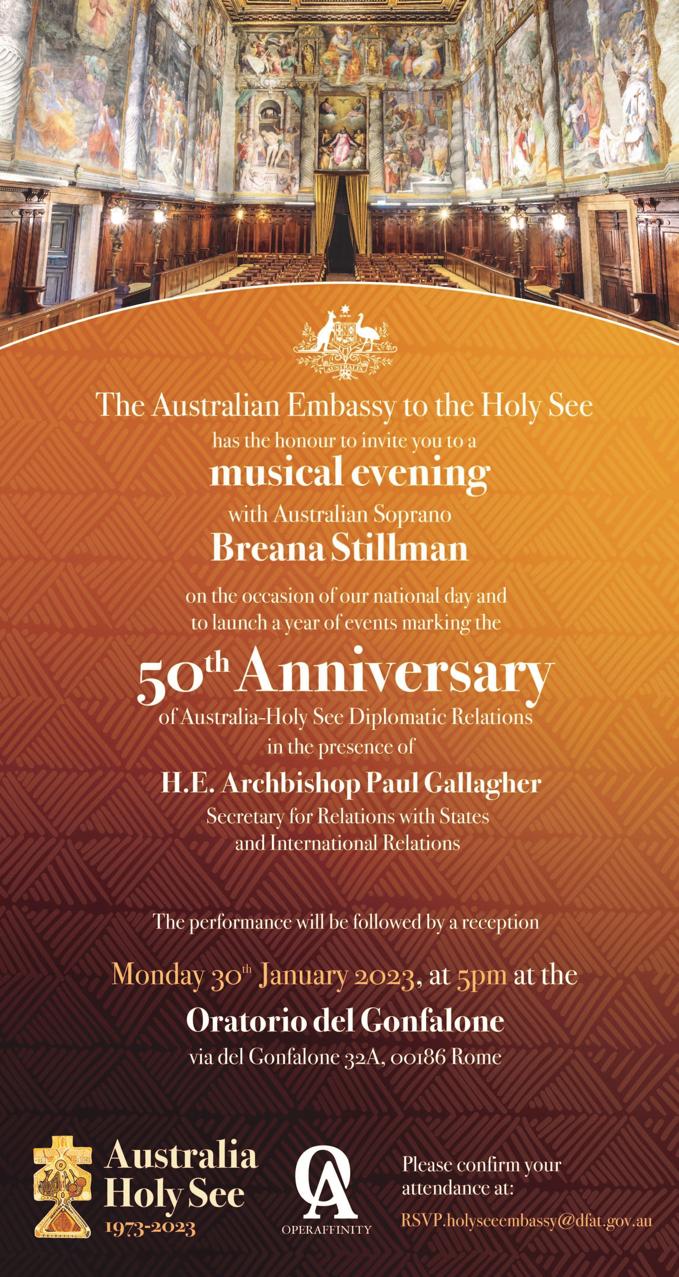 50° Anniversario di rapporti diplomatici tra l’Australia e la Santa Sede