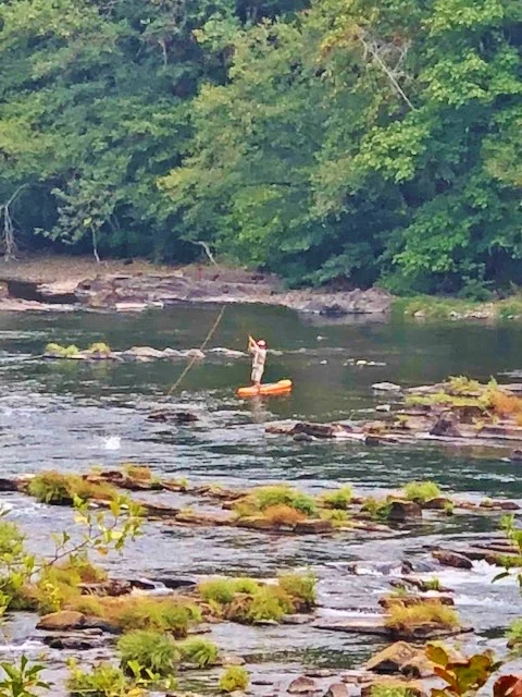 North Umqua Dude Hooked Up On A Paddle Board….Totally Illegal Photo by Pauline Cox