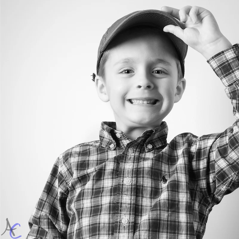 Black and white child portrait