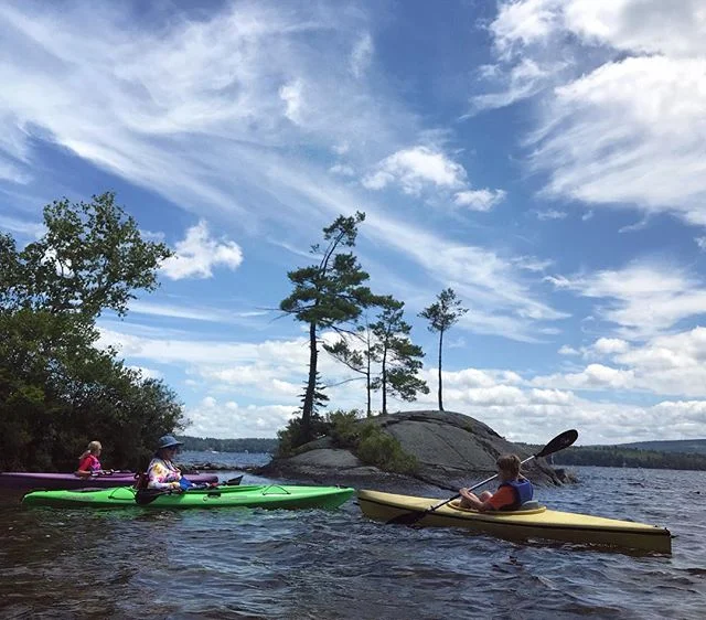 Great day for a short #kayak on #lakesunapee #newhampshire. #kidsoutdoors #sunapee