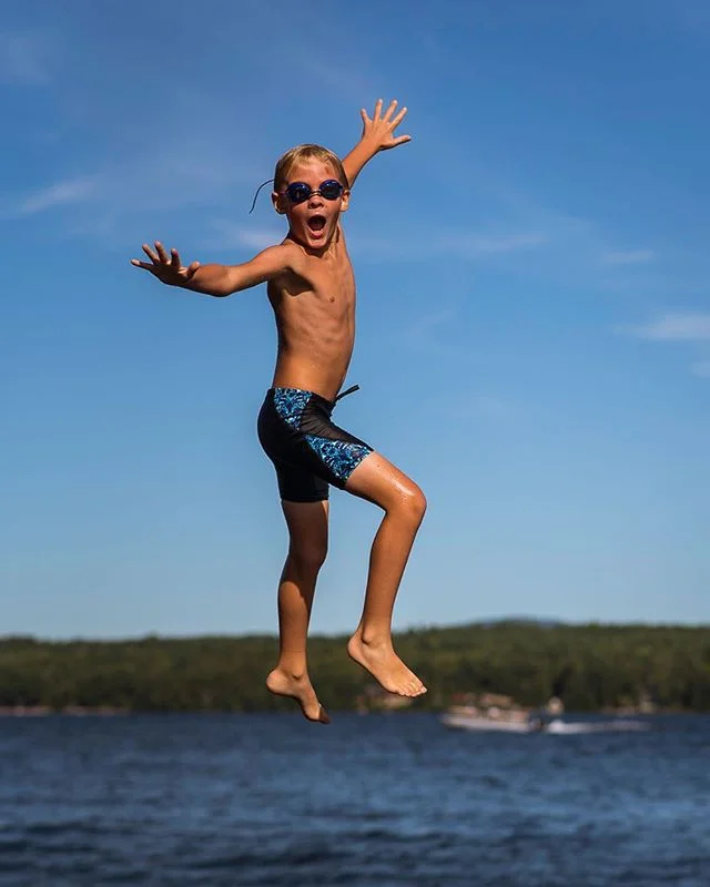 Walking on water. Loving the #highdive at #lsyc #lakesunapee .
.
.
.
.
. .
.
.
.
.
#kidsoutdoors, #newhampshire, #sunapee, #dive, #swim