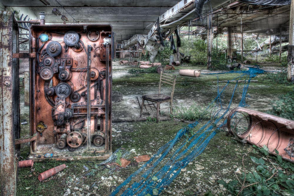 Lieux abandonnés - la filature Badin à Barentin - le bleu du fil