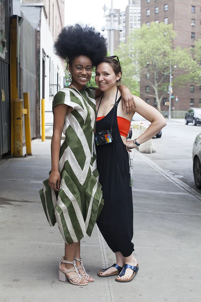 Ayade, muse, in a Silk Gazar & Metallic Linen Dress with Margo Isadora, designer.