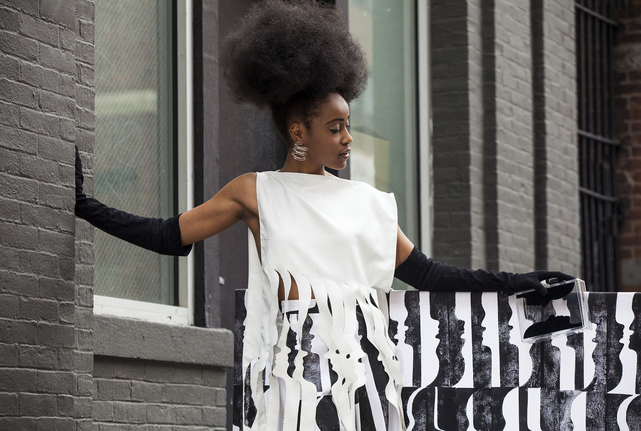  Laser Cut Ultra Suede Silhouette Top  Hand Block Printed Silhouette Zero Waste Pants &amp;&nbsp;Backdrop    