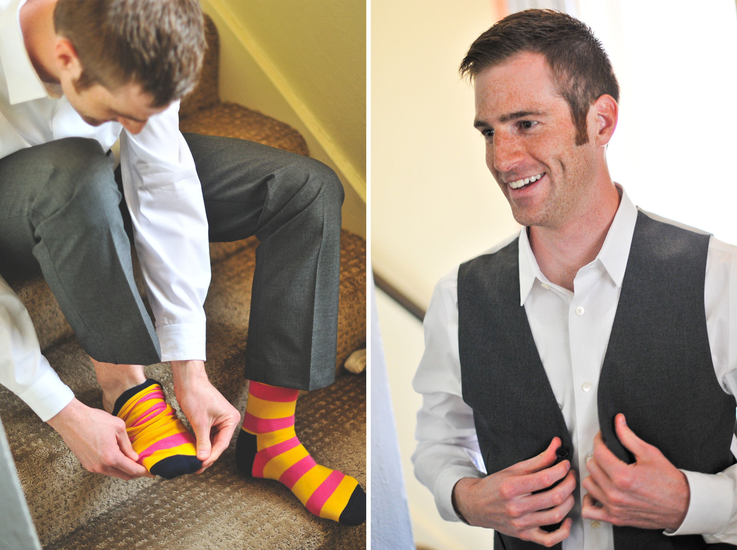 groom with cool socks