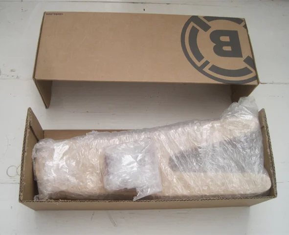 reused bubble wrap and shoe box