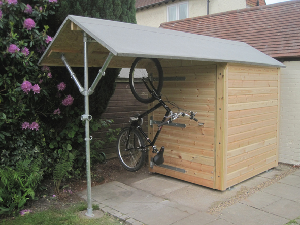 details about wooden bike store shed garden pent bicycle