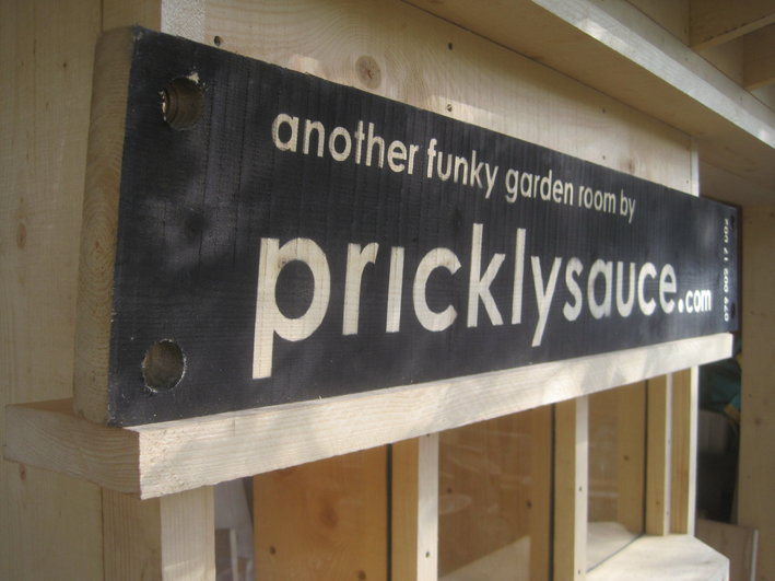 Spray Stencil - pricklysauce garden room roadside signage