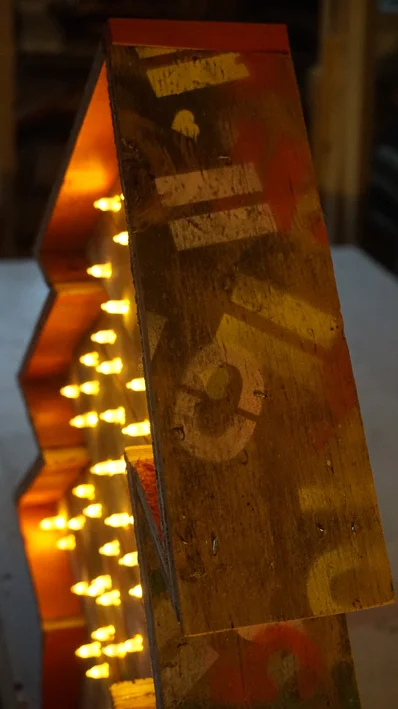 Mid-winter wooden Christmas tree