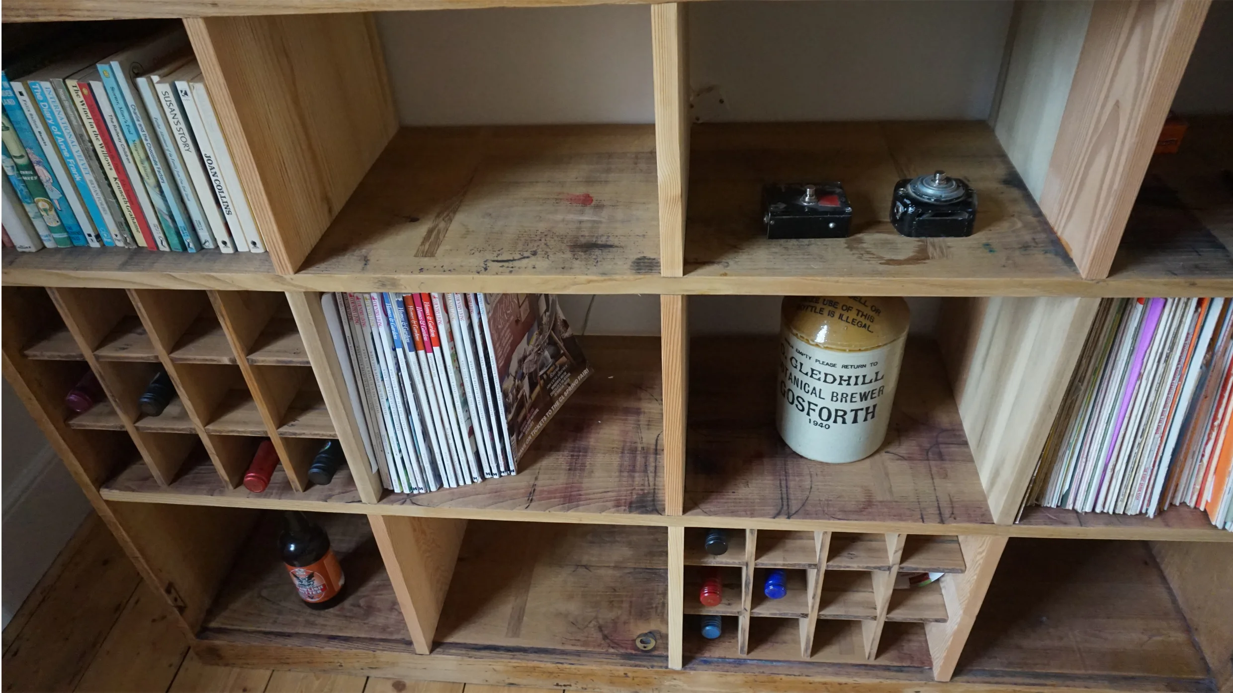 Re-cycled shelving - wine racks