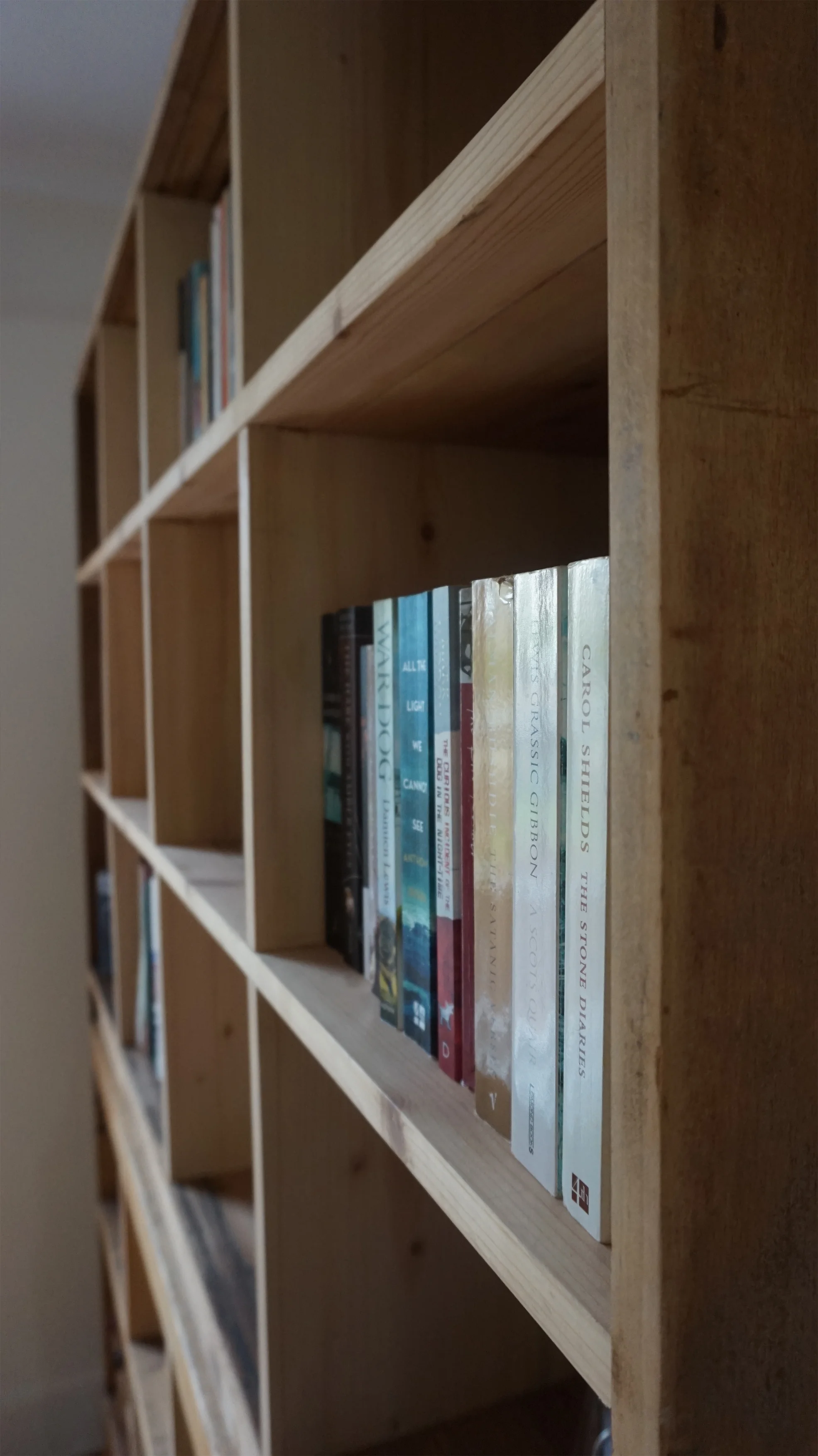 Re-cycled shelving - multiple storage display boxes