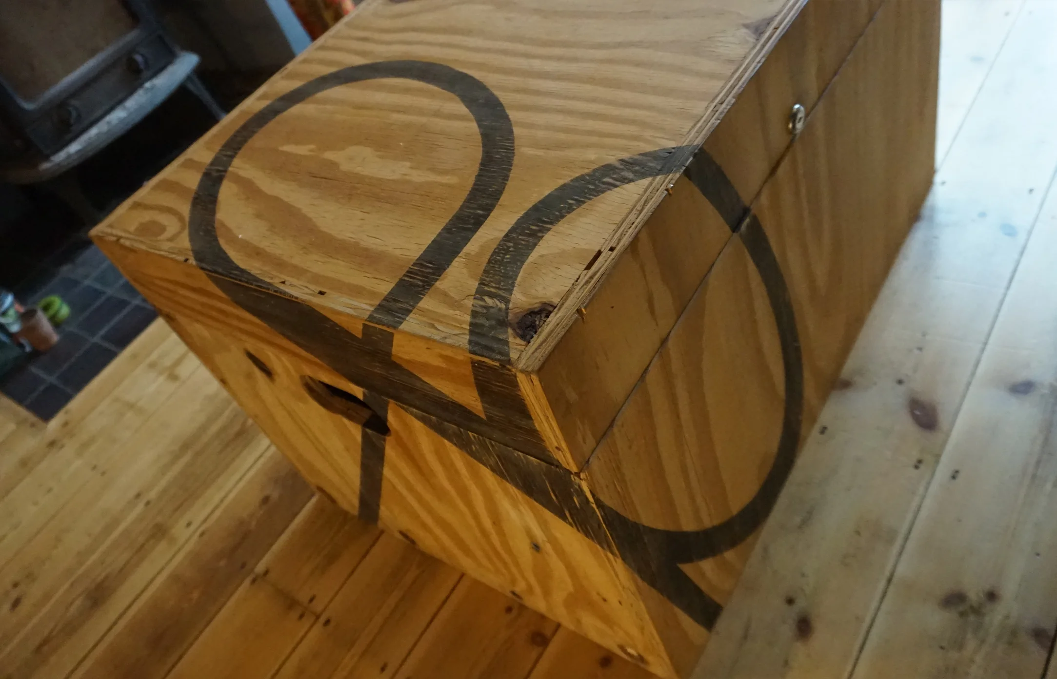 Coffee table - applied graphics to rough materials