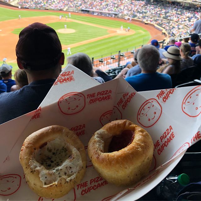 Pizza Cupcakes at Citi Field 😋😍 Found in the *air conditioned* Jim Bean Highball Club @thepizzacupcake