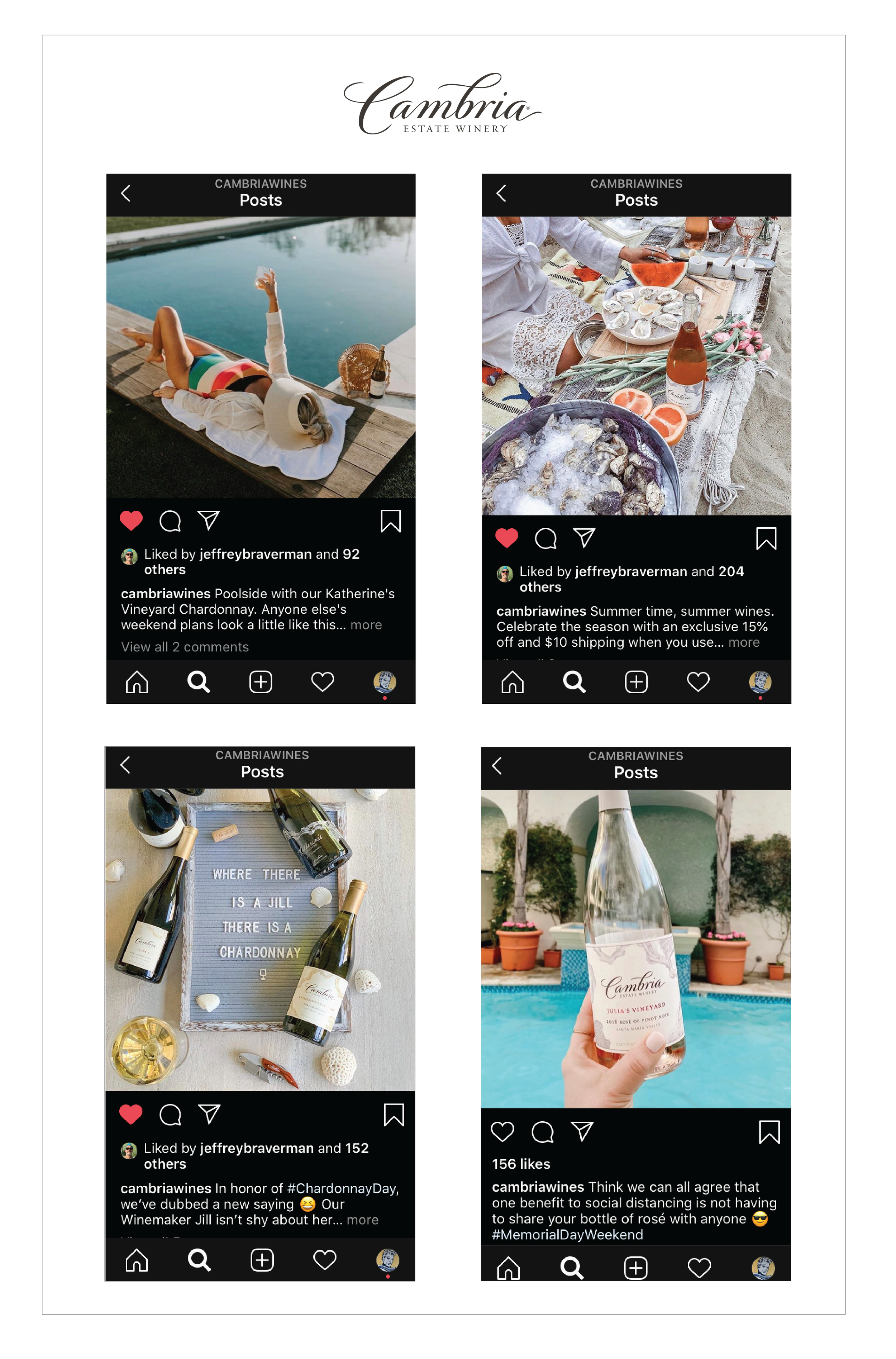Cambria Social Media Posts