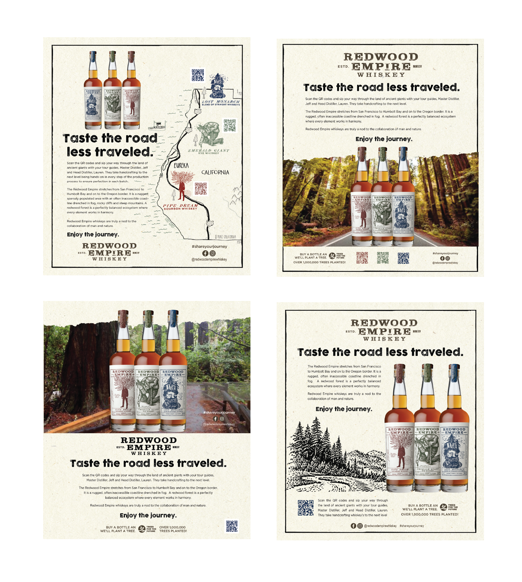 Taste the road less traveled · Redwood Empire Whiskey