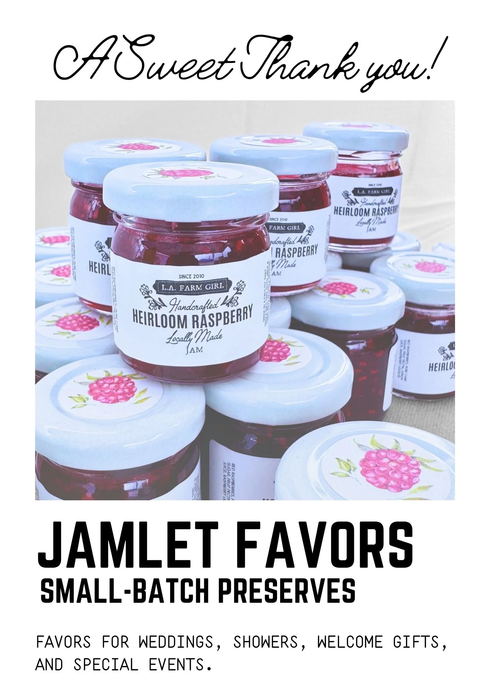 Heirloom Raspberry Jamlet Favors