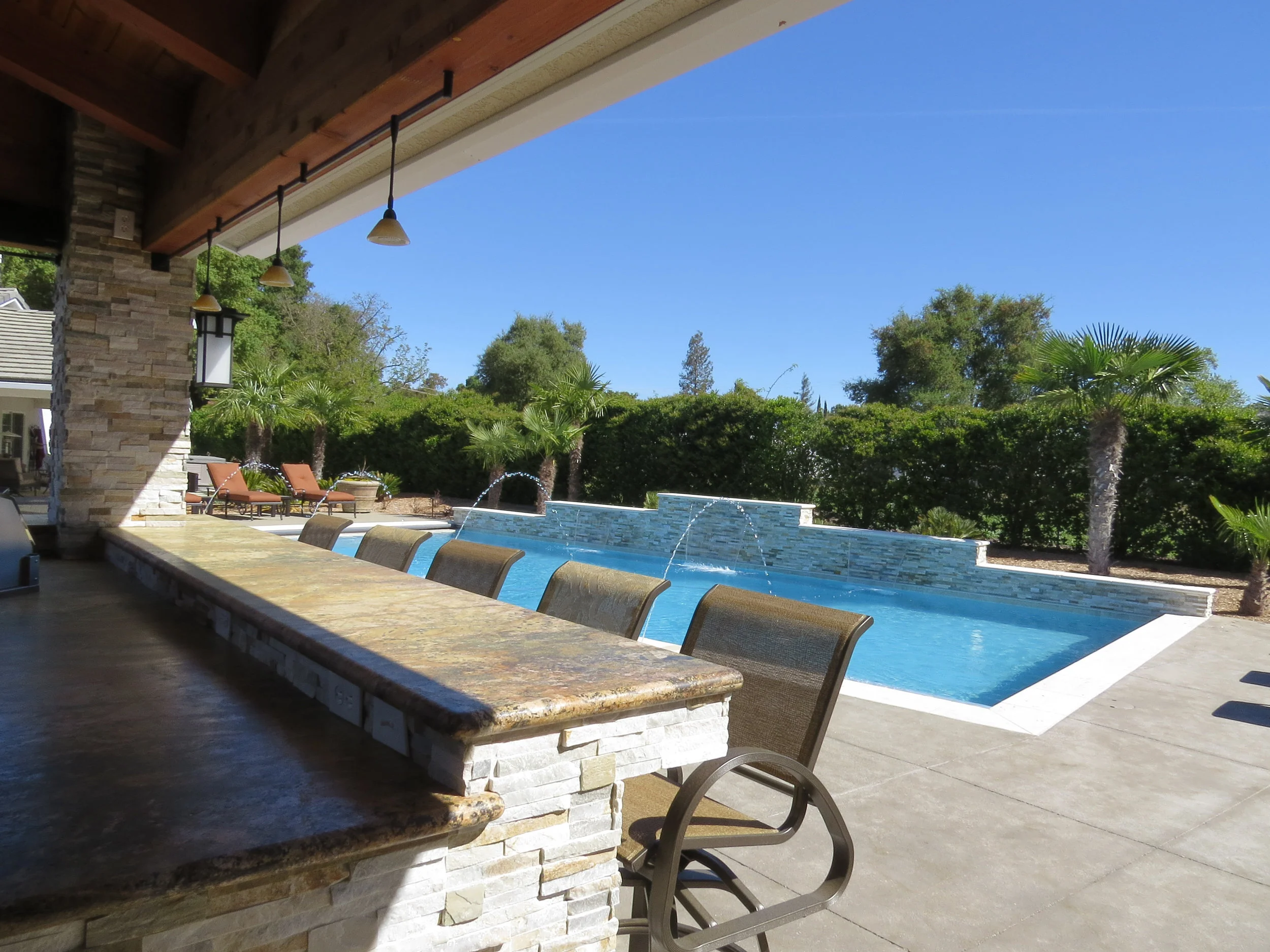 Outdoor Kitchen and Pool Area