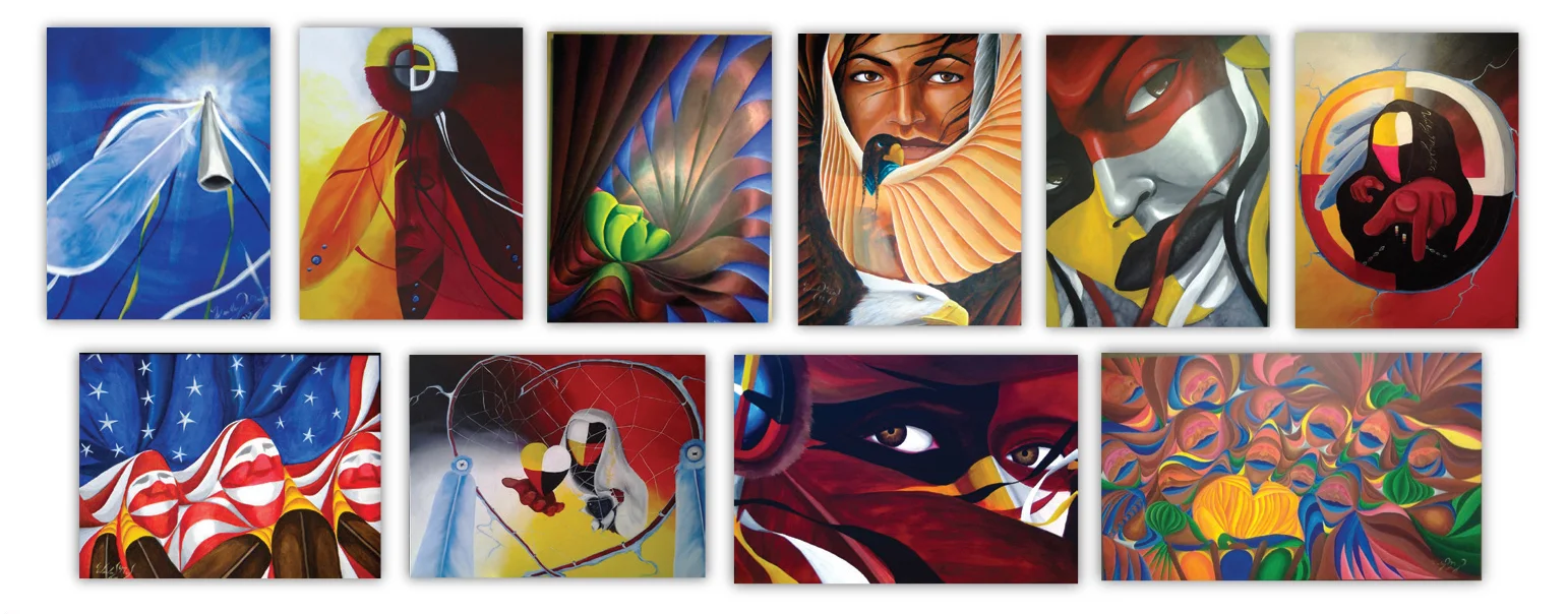 EVERY MONTH FEATURES A DIFFERENT PAINTING BY NATIVE AMERICAN ARTIST WESLEY MAY