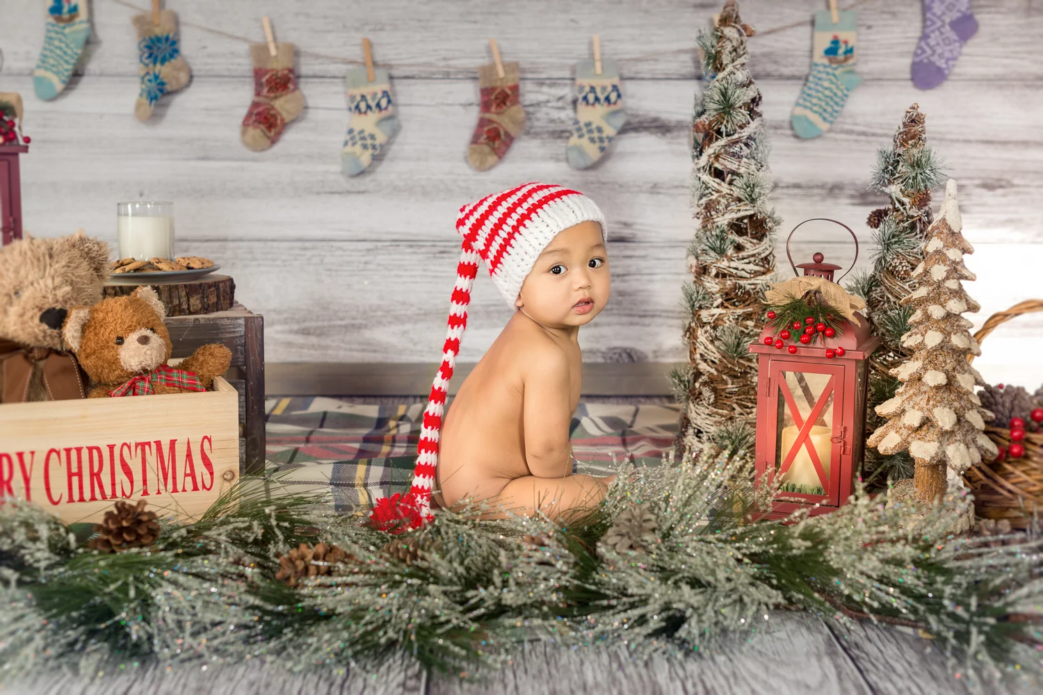 Baby ks as a little elf in my studio today