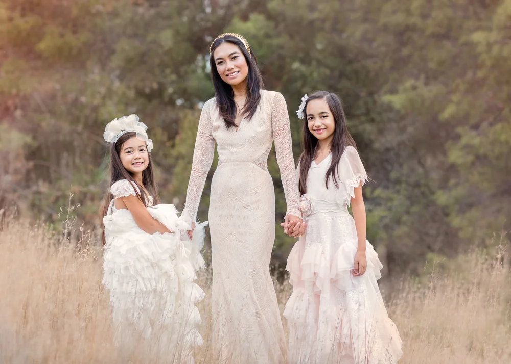 Beautiful mother and daughters