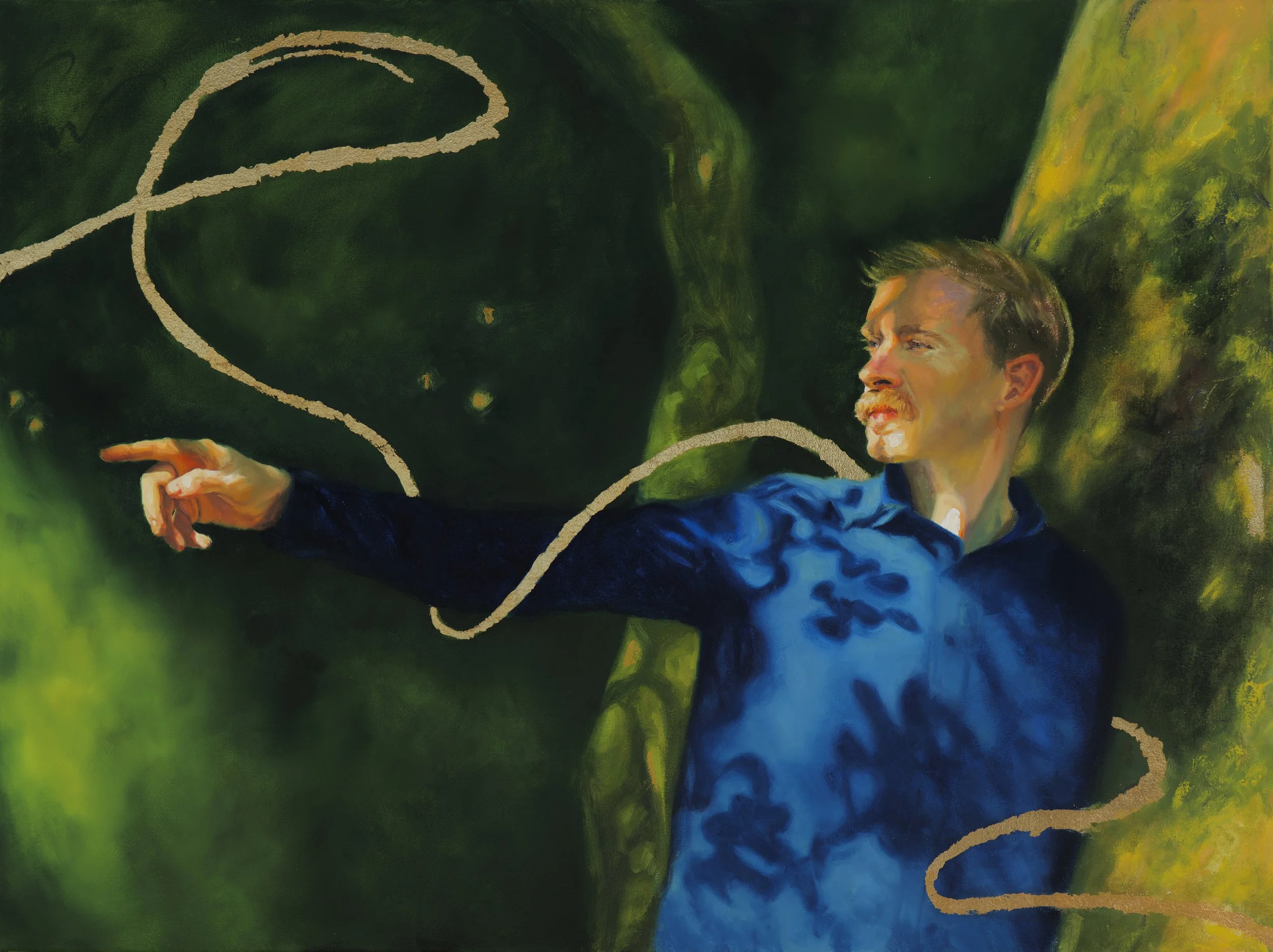 'Kin IV (Hampton)'
 Oil and gold leaf on linen. 30” x 40” x 1.5" inches. 2026. 
