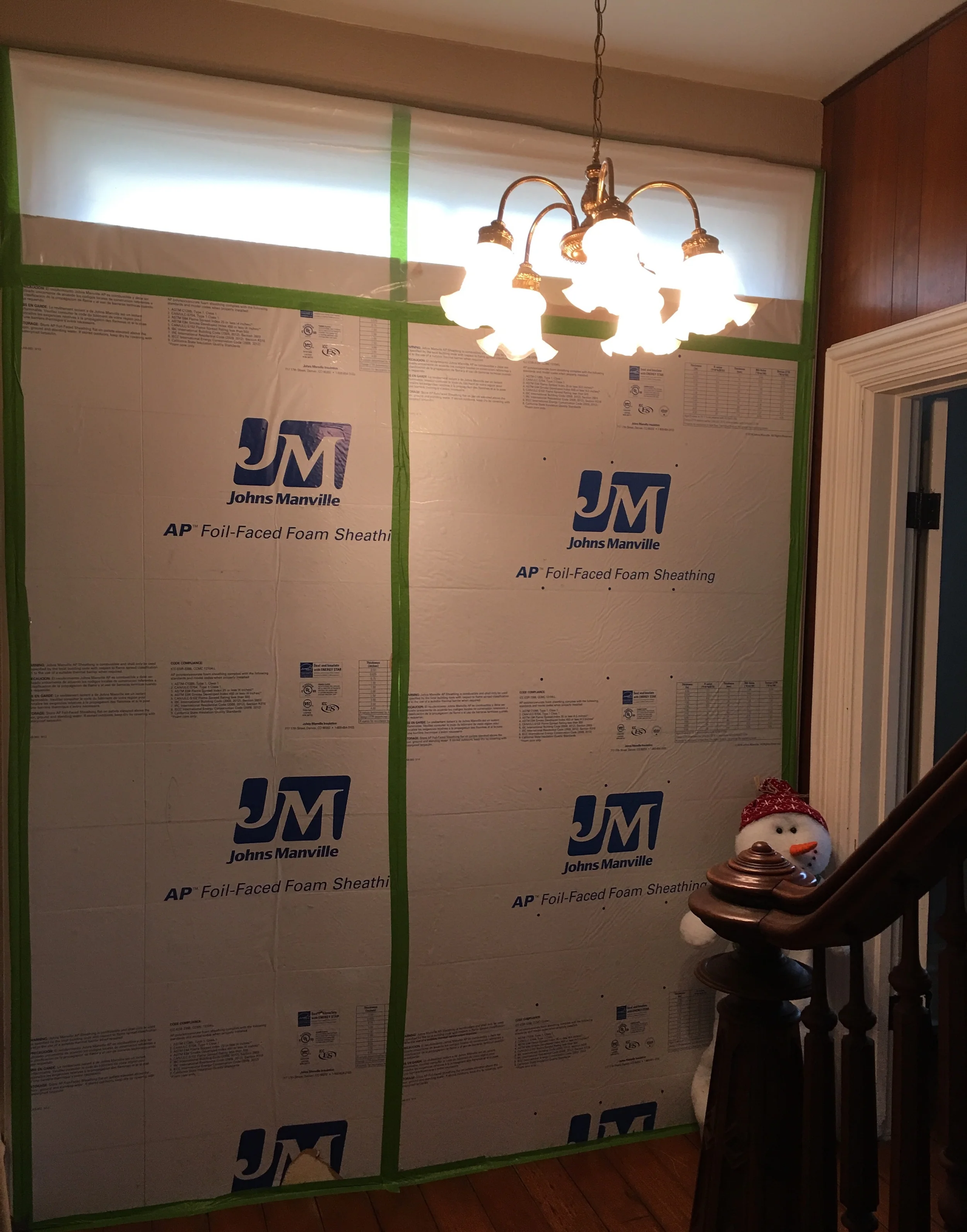 Update - managed to get the two panels actually facing the same direction this time around! And there's Jack, peeking from behind the bannister.