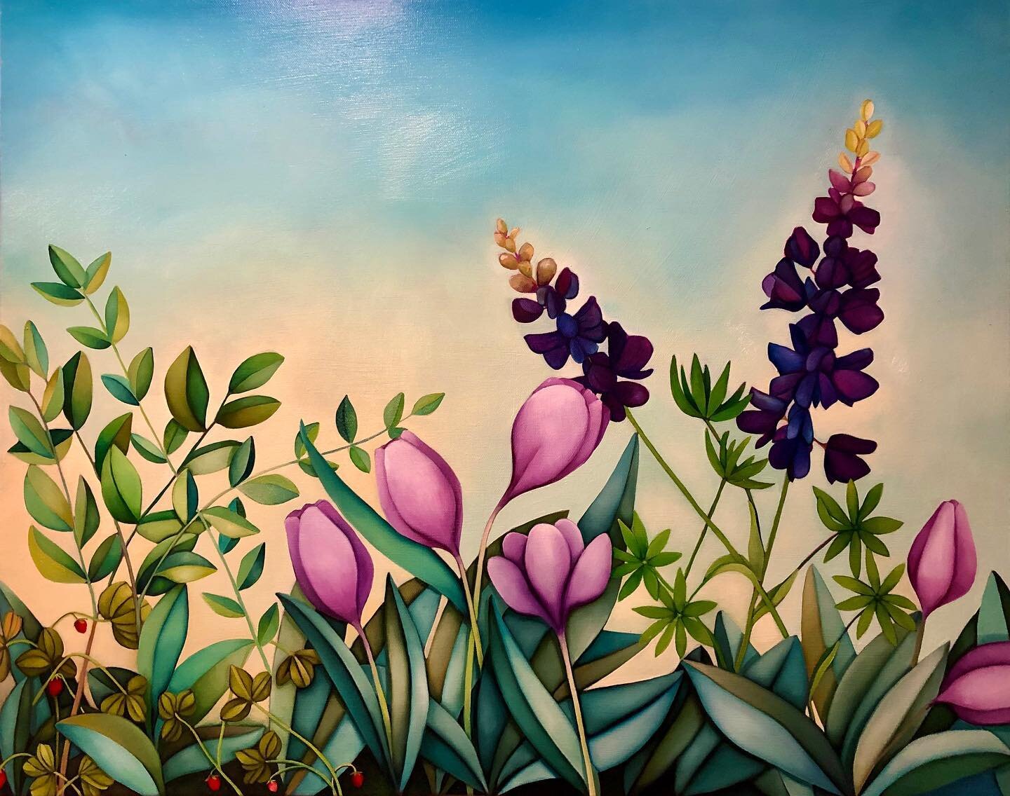 24&rdquo;x30&rdquo;
#oilpainting #commission
#wildstrawberry #crocus #lupin 
.
.
.
.
.
.
.
.
.
.
#painting #oiloncanvas #bcart #vancouverisland #nanaimo #victoria #vancouverislandartist #design #interiordesigh#n #bright #colourful #landscape #bigsky 