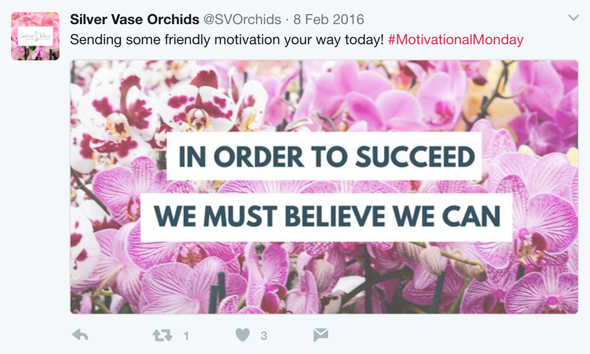 An Example of a #MotivationalMonday tweet