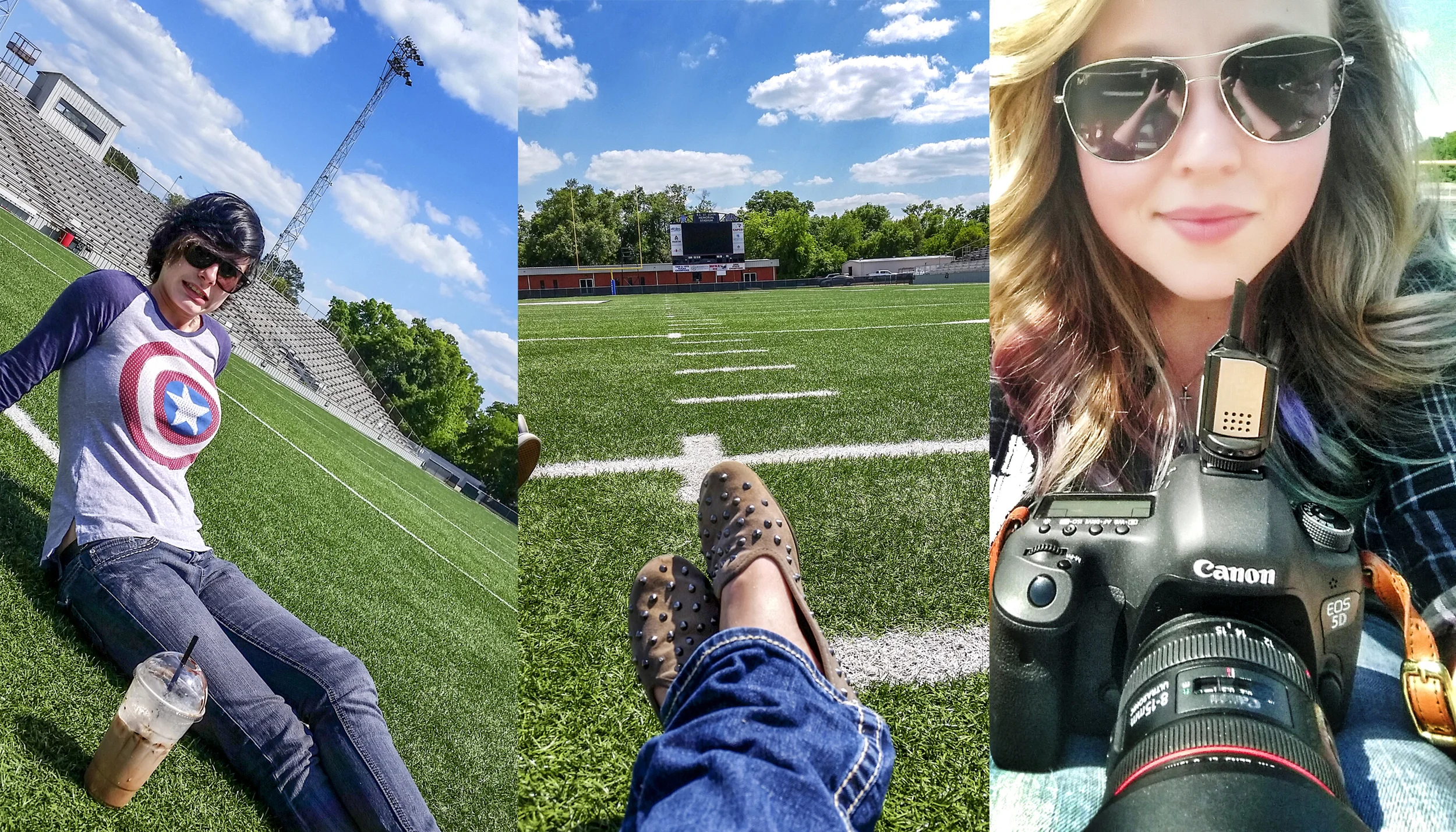 Enjoying the weather before the shoot.